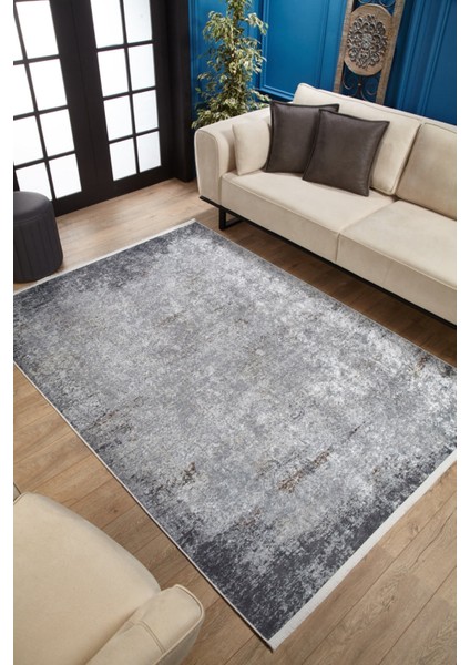 Gunbed Gri Modern Etnik Desenli Makinada Yıkanabilir Hav Toz Vermez Leke Tutmayan Kaymaz Taban Dijital Makine Baskı Salon Yolluk Mutfak Halı fiyatları