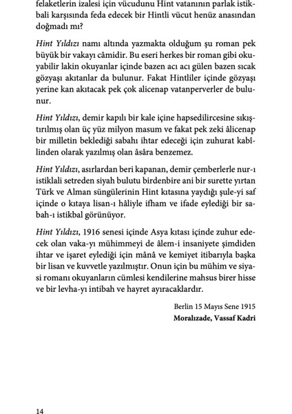 Hint Yıldızı - Moralızade Vassaf Kadri