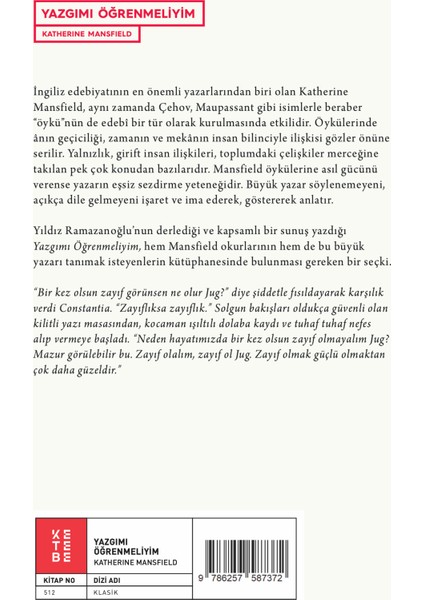 Yazgımı Öğrenmeliyim - Katherine Mansfield fiyatları