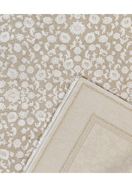 Vapi Çerçeveli Krem Akrilik Dikdörtgen Modern Desenli Akrilik Hav Vermeyen Leke Tutmayan Kolay Temizlenen Yumuşak Makine Salon Yolluk Mutfak Halı modelleri