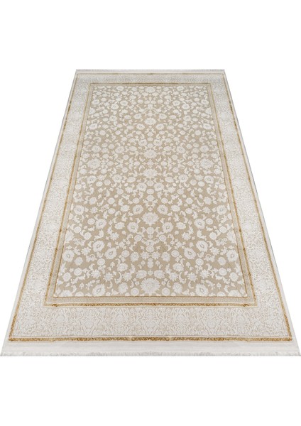 Vapi Çerçeveli Krem Akrilik Dikdörtgen Modern Desenli Akrilik Hav Vermeyen Leke Tutmayan Kolay Temizlenen Yumuşak Makine Salon Yolluk Mutfak Halı fırsatları