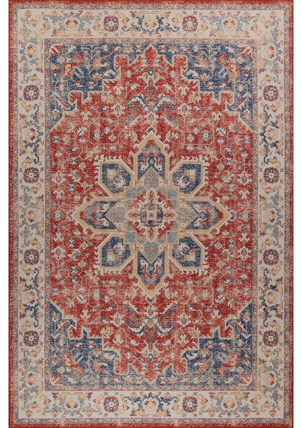 Diani Klasik Kırmızı Polyester Dikdörtgen Modern Desenli Pamuk Makinada Yıkanabilir Hav Toz Vermez Leke Tutmayan Kaymaz Taban Dijital Makine Baskı Salon Yolluk Mutfak Halı fiyatları