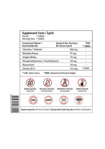 Sitikolin 500 Mg 30 Tablets modelleri
