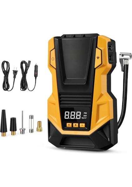 Yeni Ac/dc Kablolu Hem Priz Hem Araç Girişli Araç, Motor, Bisiklet, Top Vs Lastik Şişirme Kompresörü