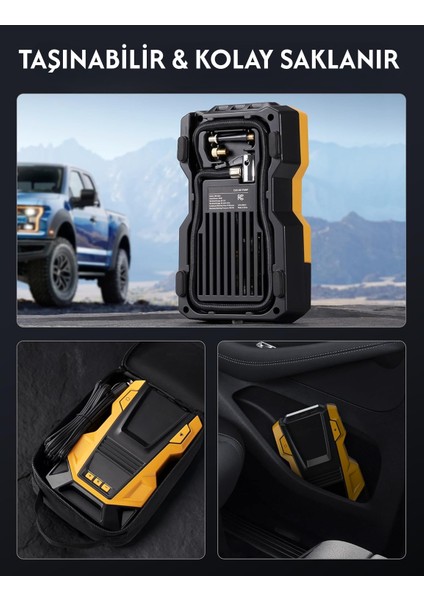 Yeni Ac/dc Kablolu Hem Priz Hem Araç Girişli Araç, Motor, Bisiklet, Top Vs Lastik Şişirme Kompresörü fiyatları