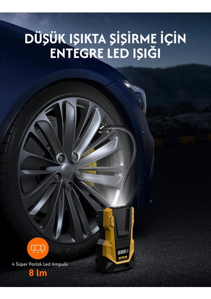 Yeni Ac/dc Kablolu Hem Priz Hem Araç Girişli Araç, Motor, Bisiklet, Top Vs Lastik Şişirme Kompresörü modelleri