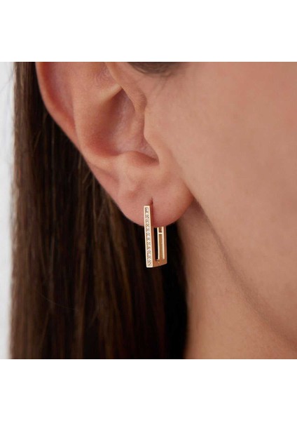 Levha Taşlı Ataç Küpe