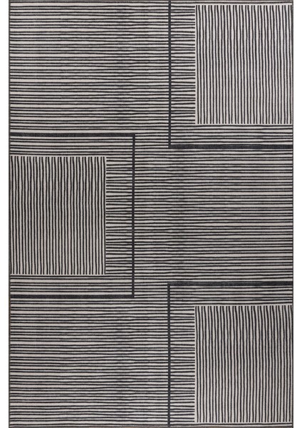 Oludeniz Geometrik Siyah Polyester Dikdörtgen Modern Desenli Pamuk Makinada Yıkanabilir Hav Toz Vermez Leke Tutmayan Kaymaz Taban Dijital Makine Baskı Salon Yolluk Mutfak Halı fiyatları