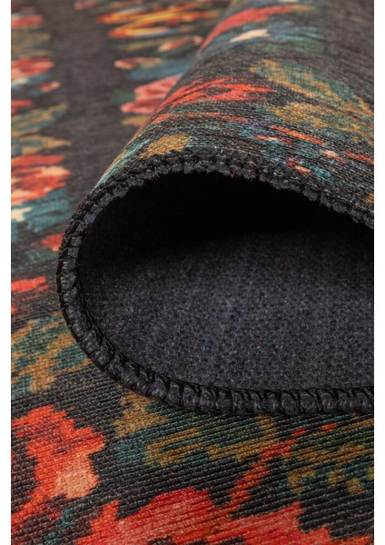 Schiltigheim Çiçekli Kırmızı Polyester Dikdörtgen Modern Desenli Pamuk Makinada Yıkanabilir Hav Toz Vermez Leke Tutmayan Kaymaz Taban Dijital Makine Baskı Salon Yolluk Mutfak Halı