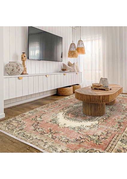 Kırmızı Klasik Etnik Modern Desenli Pamuk Makinada Yıkanabilir Hav Toz Vermez Leke Tutmayan Kaymaz Taban Dijital Makine Baskı Salon Yolluk Mutfak Halı modelleri