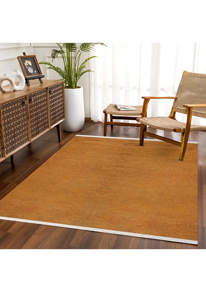 Bakır Düz Etnik Modern Desenli Pamuk Makinada Yıkanabilir Hav Toz Vermez Leke Tutmayan Kaymaz Taban Dijital Makine Baskı Salon Yolluk Mutfak Halı fırsatları