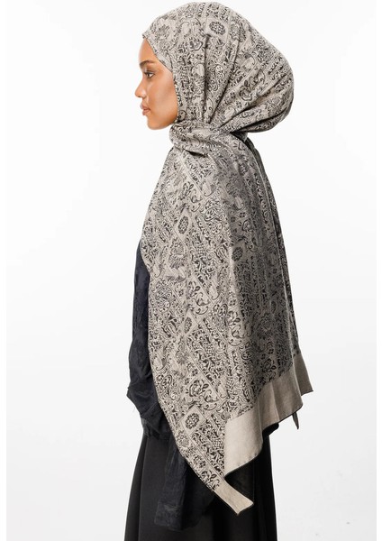 Henna Desen Çift Taraflı Şal Siyah-Bej fiyatları