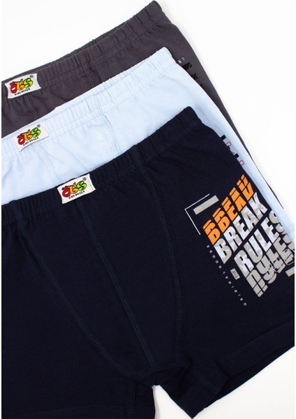 Erkek Çocuk Boxer 3'lü Baskılı (%96 Pamuk - %4 Elastan)
