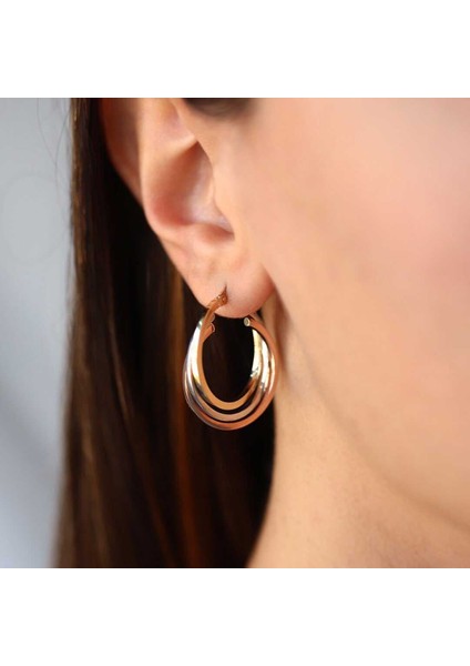 Üç Renk Slide Halka Küpe