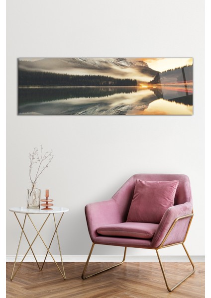 Orman Gökyüzü ve Yansıması Panoramik Cam Tablo, Darbelere Dayanıklı Kırılmaz Cam, Hediyelik fiyatları