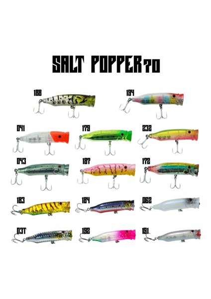 Salt Popper 70mm 9.5gr Su Üstü Maket Balık - #062 Bone