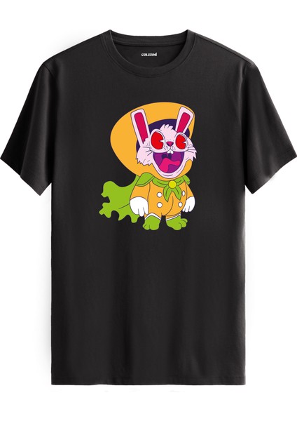 Sevimli Kedi Balık Tasarım %100 Pamuk Tişört