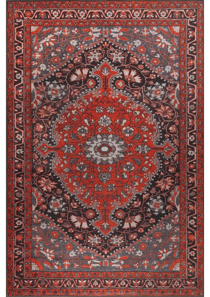 Nosy Be Klasik Kırmızı Polyester Dikdörtgen Modern Desenli Pamuk Makinada Yıkanabilir Hav Toz Vermez Leke Tutmayan Kaymaz Taban Dijital Makine Baskı Salon Yolluk Mutfak Halı fiyatları