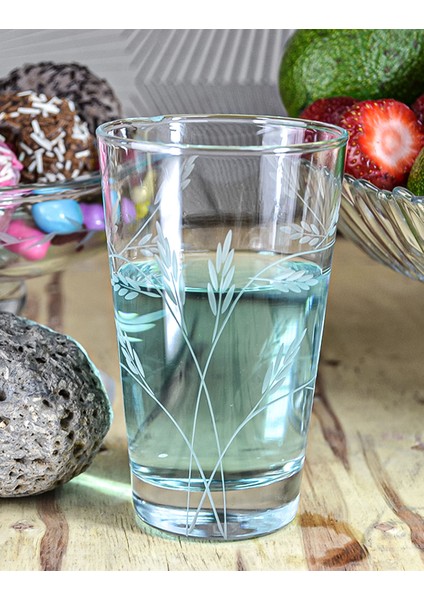 Huge 6 Adet Büyük Boy Su ve Meşrubat Bardağı 395cc Sürgün Desenli fiyatları