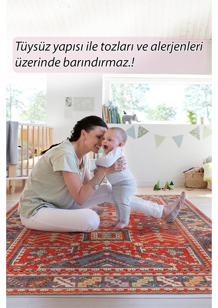 Romans Eskitme Kırmızı Polyester Dikdörtgen Modern Desenli Pamuk Makinada Yıkanabilir Hav Toz Vermez Leke Tutmayan Kaymaz Taban Dijital Makine Baskı Salon Yolluk Mutfak Halı modelleri