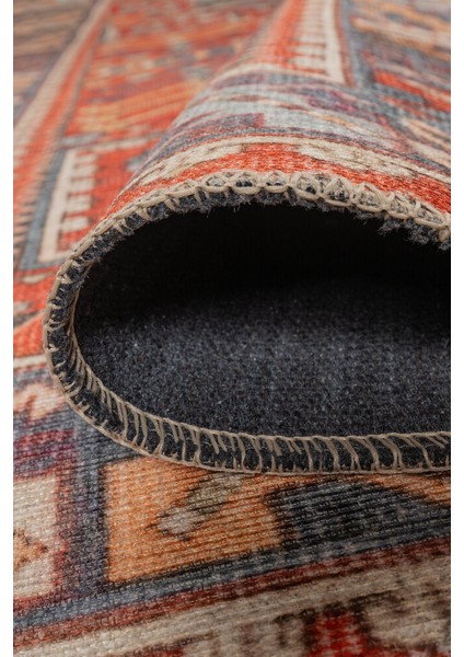 Romans Eskitme Kırmızı Polyester Dikdörtgen Modern Desenli Pamuk Makinada Yıkanabilir Hav Toz Vermez Leke Tutmayan Kaymaz Taban Dijital Makine Baskı Salon Yolluk Mutfak Halı indirimleri
