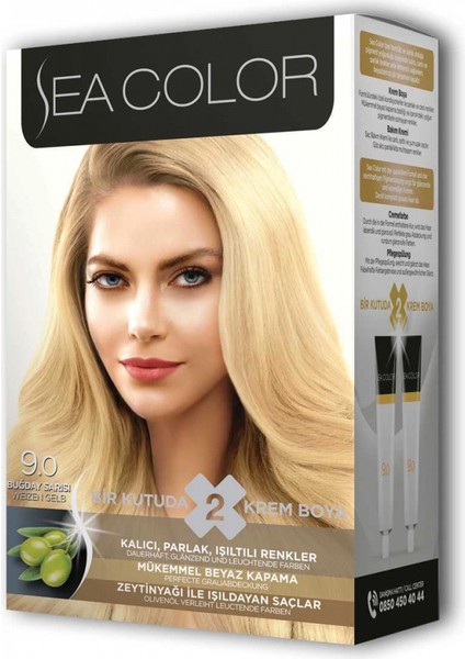 2 Tüp Krem Saç Boyası Seti Buğday Sarısı No:9.0