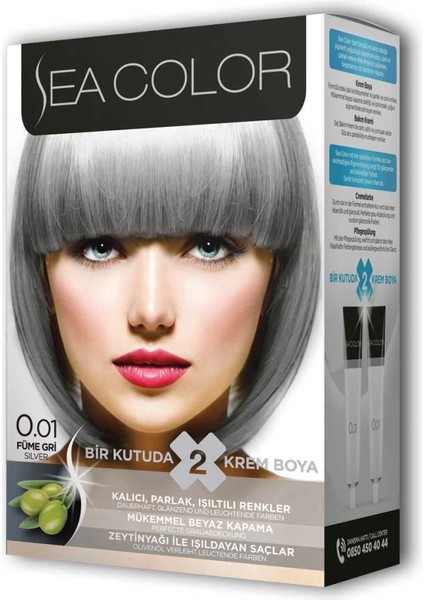 2x2 Tüp Krem Saç Boyası Seti Füme Gri No:0.01 modelleri