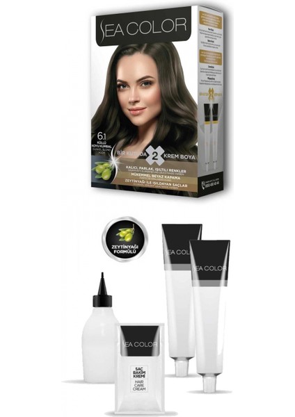2x2 Tüp Krem Saç Boyası Seti Küllü Koyu Kumral No:6.1 fiyatları
