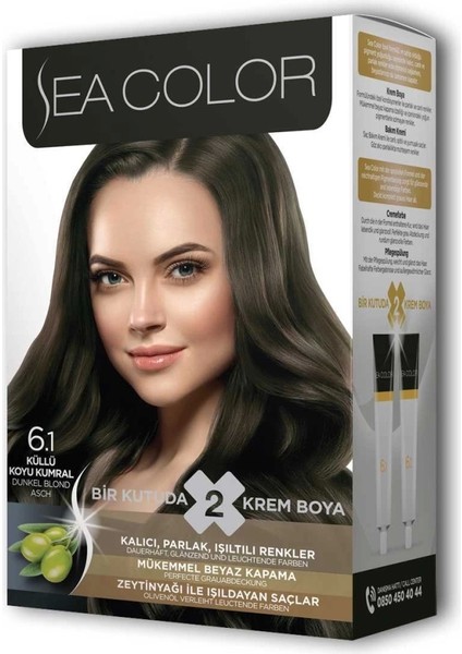 2x2 Tüp Krem Saç Boyası Seti Küllü Koyu Kumral No:6.1 modelleri