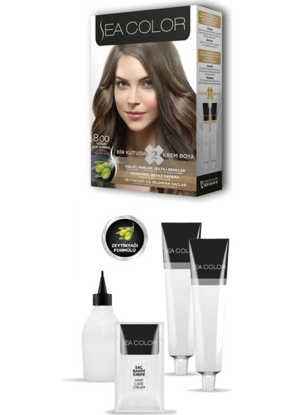 2x2 Tüp Krem Saç Boyası Seti Yoğun Açık Kumral No:8.00 fiyatları