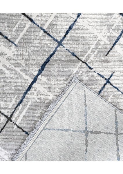 Foster Çizgili Gri Akrilik Dikdörtgen Modern Desenli Akrilik Hav Vermeyen Leke Tutmayan Kolay Temizlenen Yumuşak Makine Salon Yolluk Mutfak Halı fiyatları