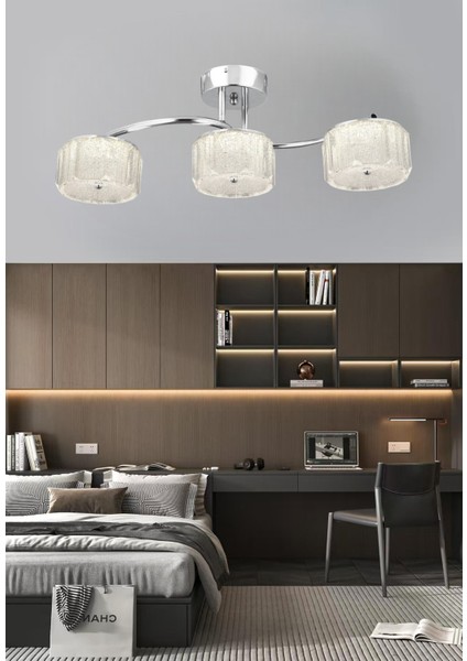 ESSLİGHT MERCAN 3 LÜ SIRALI ŞEKER CAMLI LED AVİZE 3 RENK IŞIK MODLU (BEYAZ SARI GÜN IŞIĞI) MODERN DEKORATİF AYDINLATMA fiyatları