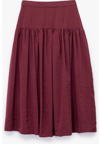 Modal Kumaş Bol Kalıp Pileli Uzun Kloş Etek