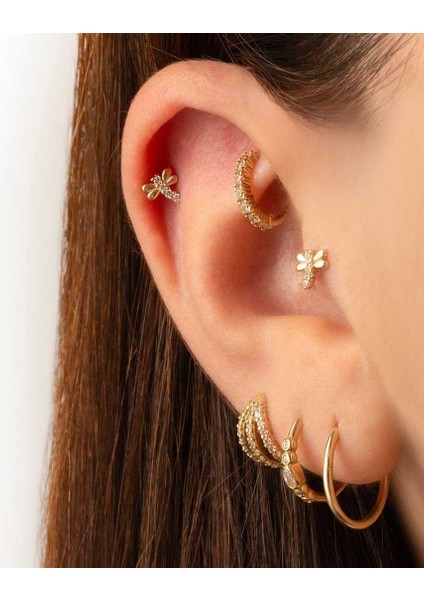 Taşlı Yusufçuk Minimal Tragus Piercing