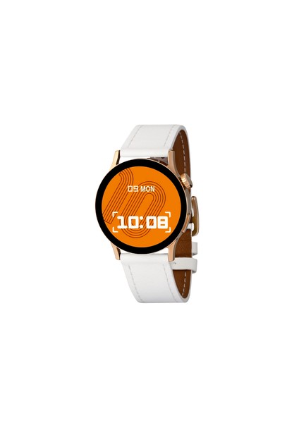 LW38 Gold Kasa 38 mm Beyaz Kordon Akıllı Saat