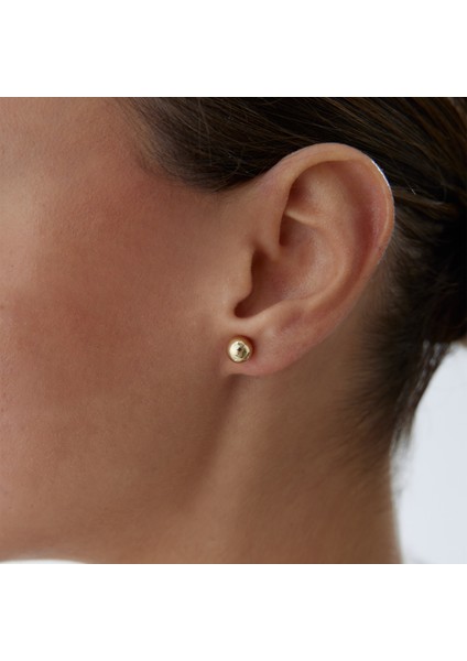 Medium Düz Top Küpe