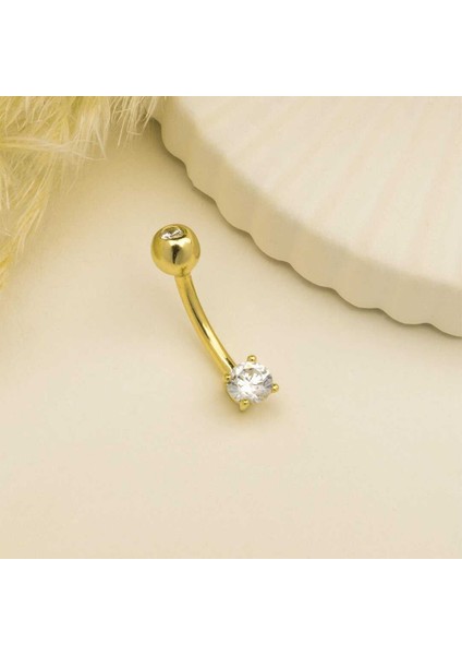 Tek Taşlı Göbek Piercing