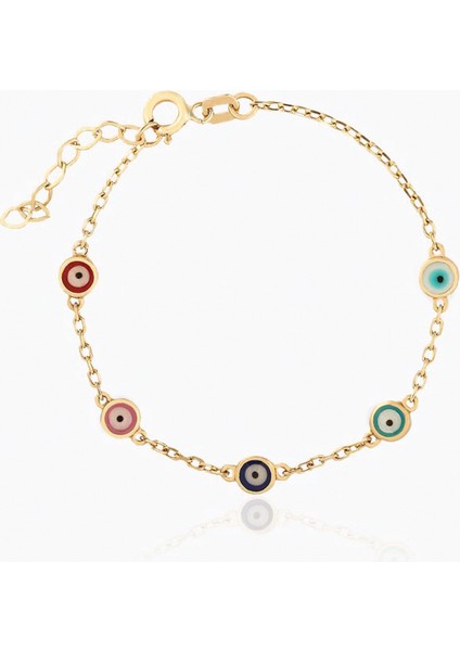 Renkli Mineli Nazar Çocuk Bilekliği