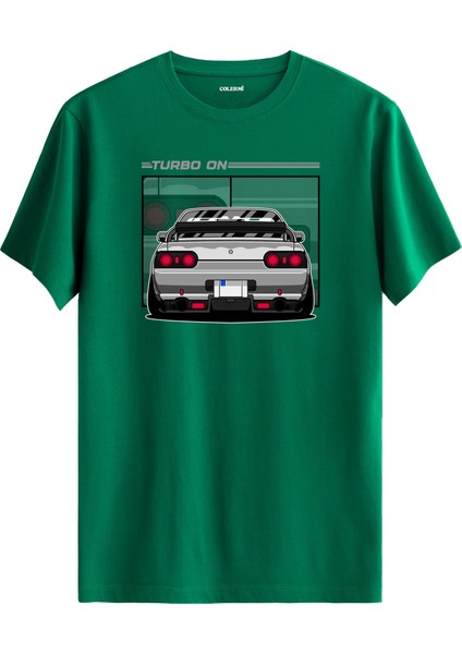 Turbo Spor Araba Baskı Tasarım %100 Pamuk Premium Kumaş Tişört
