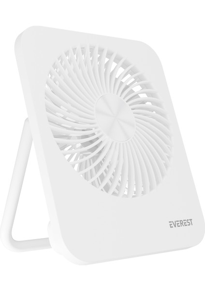 EFN-601 Beyaz 2000MAH 4 Kademeli 4000RPM Hız Metal Ayak Masaüstü USB Fan