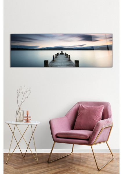 Deniz ve Iskele Panoramik Cam Tablo, Darbelere Dayanıklı Kırılmaz Cam, Hediyelik fiyatları