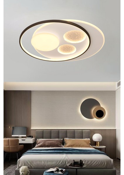 ESSLİGHT OSCAR 50 CM PLAFONYER LED AVİZE 3 RENK IŞIK MODLU (BEYAZ SARI GÜN IŞIĞI) SALON OTURMA ODASI YATAK ODASI OFİS