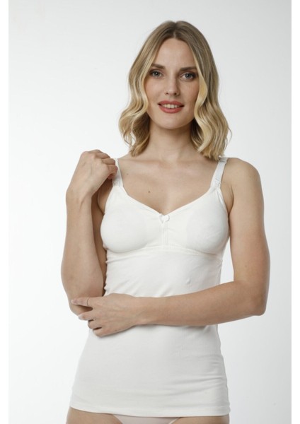 2400 3'lü %100 Pamuk Askılı Emzirme Atleti - Ekru fiyatları