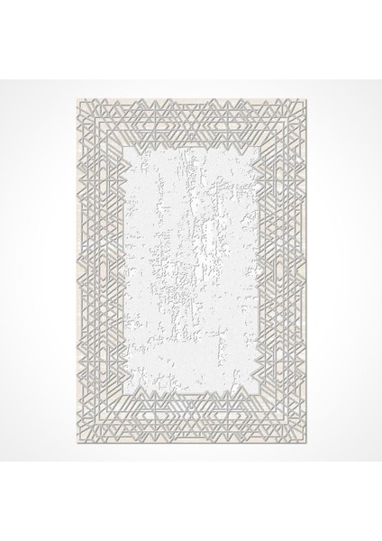 Abominable Gri Çerçeveli Etnik Modern Desenli Akrilik Hav Vermeyen Leke Tutmayan Kolay Temizlenen Yumuşak Makine Salon Yolluk Mutfak Halı fiyatları