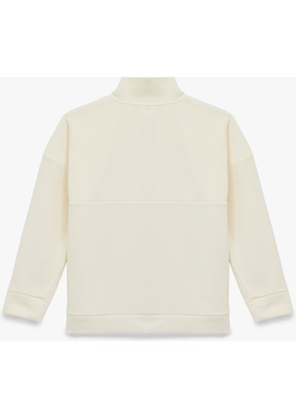 Oversize Uzun Kollu Yarım Fermuarlı Şardonlu Polar Sweatshirt fiyatları