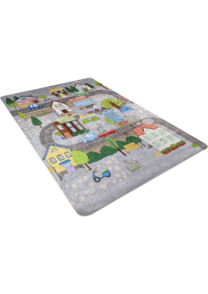 Zaragoza Figürlü Gri Polyester Kare Modern Desenli Pamuk Makinada Yıkanabilir Hav Toz Vermez Leke Tutmayan Kaymaz Taban Dijital Makine Baskı Salon Yolluk Mutfak Halı fiyatları