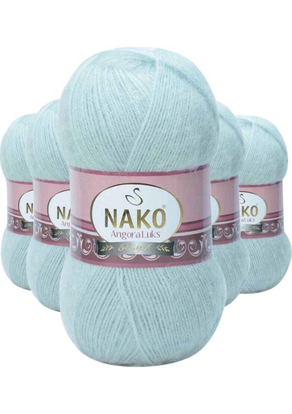 5 Adet Angora Lüks El Örgü Ipi Saraylı Mint 10471