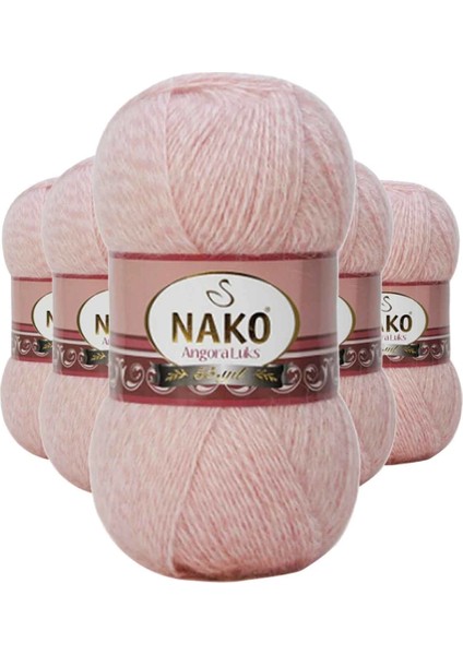 5 Adet Angora Lüks El Örgü Ipi Powder 21356