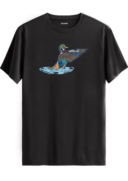 Ördek Baskı Doğa Tasarım %100 Pamuk Premium Kumaş Tişört
