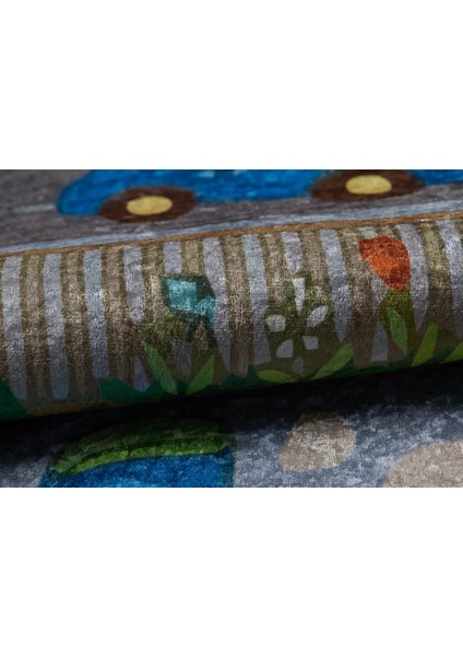 Zaragoza Figürlü Gri Polyester Kare Modern Desenli Pamuk Makinada Yıkanabilir Hav Toz Vermez Leke Tutmayan Kaymaz Taban Dijital Makine Baskı Salon Yolluk Mutfak Halı fırsatları